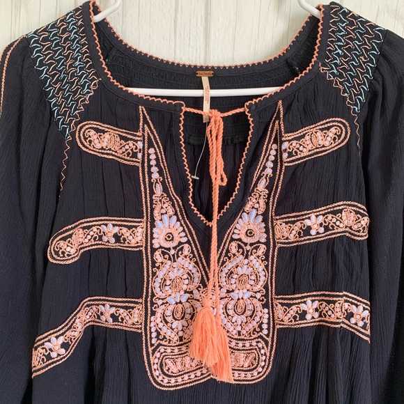 Free People Wind Willow Minidress in Black - Picture 3 of 8